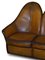 Curved Back Brown Leather Sofa 4