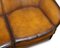 Sofá de cuero marrón con respaldo curvado, Imagen 7