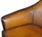 Curved Back Brown Leather Sofa 8