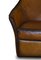 Curved Back Brown Leather Sofa 9