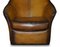 Curved Back Brown Leather Armchairs, Set of 2, Image 16
