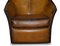 Curved Back Brown Leather Armchairs, Set of 2, Image 7
