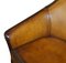 Curved Back Brown Leather Armchairs, Set of 2 6
