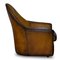 Curved Back Brown Leather Armchairs, Set of 2, Image 18