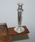 Vintage Burr Walnut, Leather and Brass Desk, Image 18