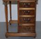 Vintage Burr Walnut, Leather and Brass Desk 12