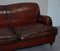 Reddish Brown Leather Sofa, Image 4