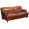 Reddish Brown Leather Sofa 1