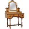 Victorian Burr Satinwood Dressing Table with Marble Top, 1880s, Image 1
