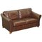 Abbey Brown Leather Sofa with Armchair from Marks & Spencers, Set of 2 1