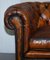 Whisky Brown Leather Chesterfield Club Sofa, 1900s 7