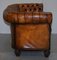 Whisky Brown Leather Chesterfield Club Sofa, 1900s 14