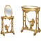Gold Giltwood Table with Mirror Top, 1920s, Set of 2 1