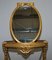 Gold Giltwood Table with Mirror Top, 1920s, Set of 2 9