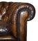 English Hand Dyed Cigar Brown Leather Chesterfield Club Sofa, 1950s 11