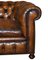 Sofá Chesterfield Club inglés de cuero marrón teñido a mano, años 60, Imagen 10