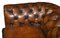 Sofá Chesterfield Club inglés de cuero marrón teñido a mano, años 60, Imagen 7