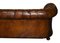 English Hand Dyed Cigar Brown Leather Chesterfield Club Sofa, 1960s 17