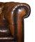 Sofá Chesterfield Club inglés de cuero marrón teñido a mano, años 60, Imagen 11
