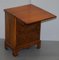 Sublime Burr Walnut Side Table Chest of Drawers with Butlers Serving Tray, Image 16