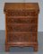 Sublime Burr Walnut Side Table Chest of Drawers with Butlers Serving Tray, Image 2