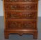 Sublime Burr Walnut Side Table Chest of Drawers with Butlers Serving Tray, Image 10