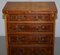 Sublime Burr Walnut Side Table Chest of Drawers with Butlers Serving Tray 9