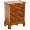 Sublime Burr Walnut Side Table Chest of Drawers with Butlers Serving Tray 1