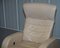 Cream Leather Recliner Armchair with Long Footrest 6