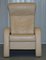 Cream Leather Recliner Armchair with Long Footrest, Image 2