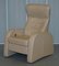 Cream Leather Recliner Armchair with Long Footrest 3