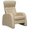 Cream Leather Recliner Armchair with Long Footrest 1