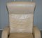 Cream Leather Recliner Armchair with Long Footrest 5