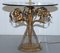 Gold Leaf Floral Painted & Smoked Glass Side Table with Built in Lamp 8