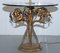 Gold Leaf Floral Painted & Smoked Glass Side Table with Built in Lamp, Image 8
