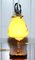 Bronze Bird & Wrought Iron Table Lamp with Painted Glass Shade, 1930s, Image 7