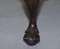 Antiker englischer handgefertigter georgianischer Fußhocker aus braunem Leder mit Klauenfüßen 8