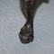 Antiker englischer handgefertigter georgianischer Fußhocker aus braunem Leder mit Klauenfüßen 16