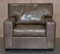 Large Gray Leather Armchairs, Set of 2 5