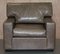 Large Gray Leather Armchairs, Set of 2 3