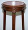 19th Century French Empire Hardwood Jardinière Stand with Leather Top & Brass, Image 3