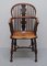 English Country House Burr Yew Wood & Elm Windsor Armchair, 1860s, Image 3