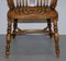 Antique Victorian Elm Hoop Back Windsor Armchair, 19th Century 10