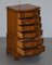 Small Burr Yew Wood Tallboy Chests of Drawers or Lamp Tables, Set of 2 10