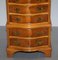 Small Burr Yew Wood Tallboy Chests of Drawers or Lamp Tables, Set of 2 6