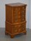 Small Burr Yew Wood Tallboy Chests of Drawers or Lamp Tables, Set of 2 12
