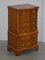 Small Burr Yew Wood Tallboy Chests of Drawers or Lamp Tables, Set of 2, Image 12