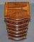 Small Burr Yew Wood Tallboy Chests of Drawers or Lamp Tables, Set of 2 11