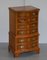 Small Burr Yew Wood Tallboy Chests of Drawers or Lamp Tables, Set of 2, Image 2