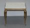 French Brass Framed Side Tables with Italian Marble Tops, 1900s, Set of 2 3